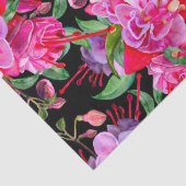 ピンクと黒の水色の明るい赤紫色開花 薄葉紙 (詳細)