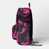 ピンクと黒の渦巻き プリントバックパック (右)