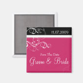 ピンクと黒の渦巻き マグネット (正面/裏面)