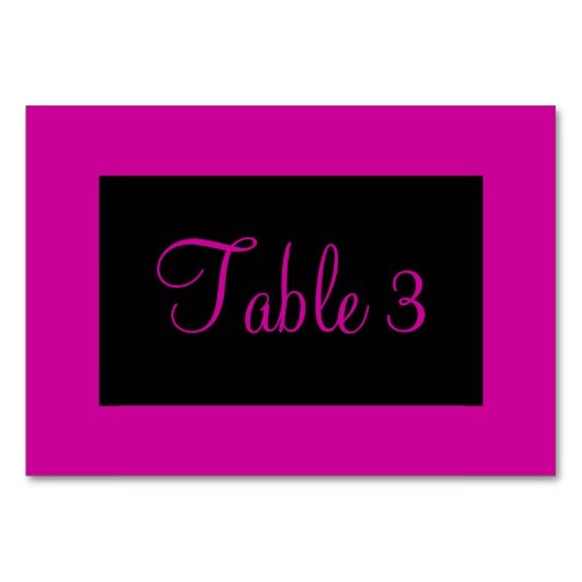 ピンクと黒の番号付け テーブルナンバー (裏面)