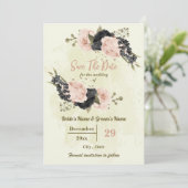 ピンクと黒の花の植物性結婚の セーブザデート (スタンド正面)