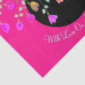 ピンクと黒の花の母の日 薄葉紙 (詳細)