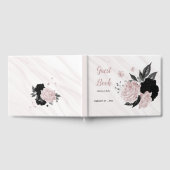 ピンクと黒の花グレー植物大理石ゲストb ゲストブック (全面)