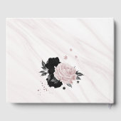 ピンクと黒の花グレー植物大理石ゲストb ゲストブック (裏面)