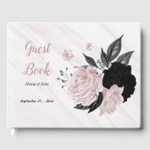 ピンクと黒の花グレー植物大理石ゲストb ゲストブック (正面)