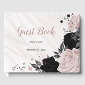 ピンクと黒の花グレー植物大理石ゲストb ゲストブック (正面)