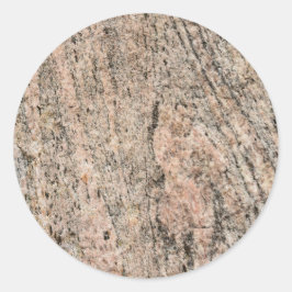 ピンクと黒の花崗岩の堆積物プリント ラウンドシール