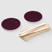 ピンクと黒の花房 ハンドファン (組立なし)