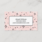 ピンクと黒の花柄 名刺 (裏面)