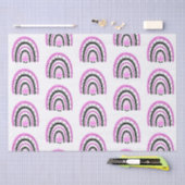 ピンクと黒の虹のこうもりホワイトハロウィーン 薄葉紙 (クラフト)