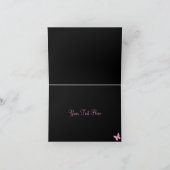 ピンクと黒の蝶と花のサンクスカード サンキューカード (内部)