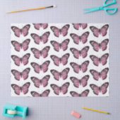 ピンクと黒の蝶のデコページティッシュペーパー 薄葉紙 (クラフト)