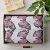 ピンクと黒の蝶のデコページティッシュペーパー 薄葉紙 (ギフト)