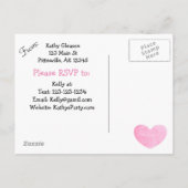 ピンクと黒の誕生日パーティーのはがき インビテーションポストカード (裏面)