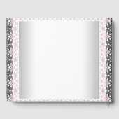 ピンクと黒の赤ちゃんシャワーゲストブックエスニックガール ゲストブック (裏面)