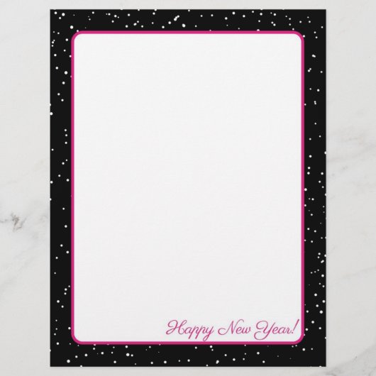 ピンクと黒の降雪レターヘッド (正面)