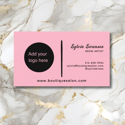 ピンクと黒の顧客 ロイヤリティカード