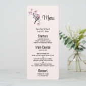 ピンクと黒の鳥が木の枝に止まっている 招待状 (スタンド正面)