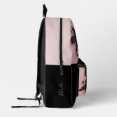 ピンクと黒の3Dバラ プリントバックパック (左)
