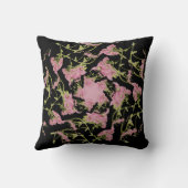 ピンクと黒のAchilleaフラクタル・アート クッション (裏面)