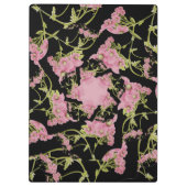 ピンクと黒のAchilleaフラクタル・アート クリップボード (裏面)