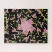ピンクと黒のAchilleaフラクタル・アート ジグソーパズル (横)
