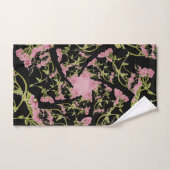 ピンクと黒のAchilleaフラクタル・アート バスタオルセット (ハンドタオル)