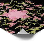 ピンクと黒のAchilleaフラクタル・アート ポスター (角)