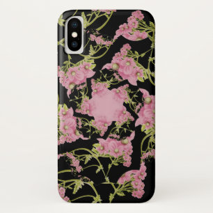 ピンクと黒のAchilleaフラクタル・アート iPhone X ケース