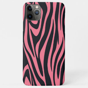 ピンクと黒ゼブラアニマルプリント iPhone 11 PRO MAXケース