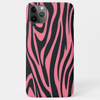 ピンクと黒ゼブラアニマルプリント iPhone 11 PRO MAXケース