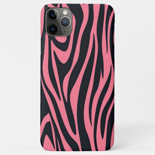 ピンクと黒ゼブラアニマルプリント Case-Mate iPhoneケース (裏面)