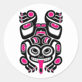 ピンクと黒ハイダスピリットツリーカエル ラウンドシール