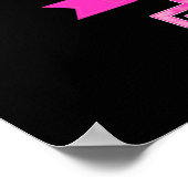 ピンクと黒ヒョウのプリントワンバースデーパーティー ポスター (角)