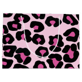 ピンクと黒ヒョウ柄ラージギフトB ラージペーパーバッグ (裏面)