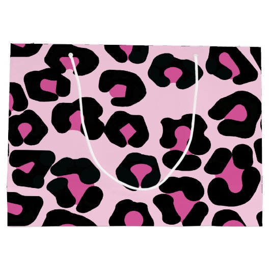 ピンクと黒ヒョウ柄ラージギフトB ラージペーパーバッグ (裏面)