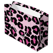 ピンクと黒ヒョウ柄ラージギフトB ラージペーパーバッグ (裏面アングル)