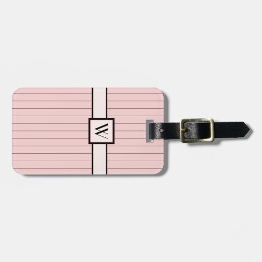 ピンクと黒ピンプリペスの荷物タグ ラゲッジタグ (正面横)