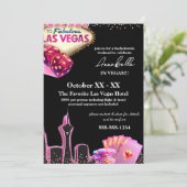 ピンクと黒ラスベガススカイライン 招待状 (スタンド正面)