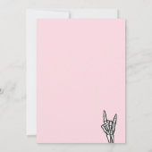 ピンクと黒生まれ二つの岩2番目の誕生日パーティー 招待状 (裏面)