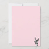 ピンクと黒生まれ二つワイルド2歳の誕生日パーティー 招待状 (裏面)