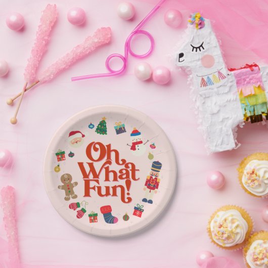 ピンクどのようなおもしろいクリスマス誕生日テーブルデコール ペーパープレート (パーティー)