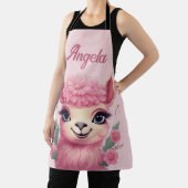 ピンクにこやかなベビーラマ エプロン (インサイチュ)