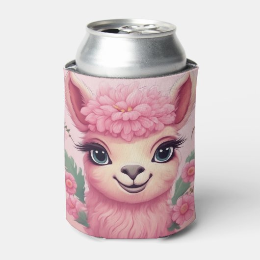 ピンクにこやかなベビーラマ 缶クーラー (缶正面)