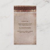 ピンクによってはぼろぼろの納屋|木およびヴィンテージのバーラップが開花します 名刺 (裏面)