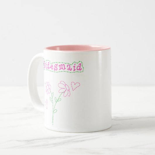 ピンクによっては新婦付添人が開花します ツートーンマグカップ (正面左)
