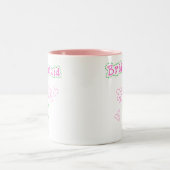 ピンクによっては新婦付添人が開花します ツートーンマグカップ (中央)