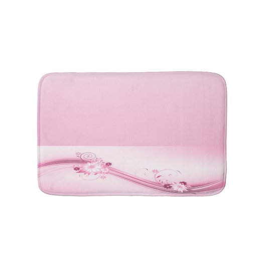 ピンクによってはnの波が開花します バスマット (正面)
