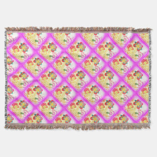 ピンクによって刺繍されるヤシの木の投球毛布 スローブランケット