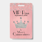 ピンクにシルバーのクラウンビクーニャ VIP バッジ (裏面)